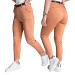 Women's slim fit trousers with belt orange UY2543 - L