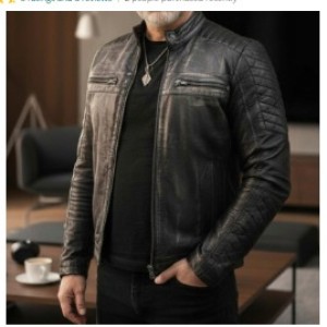 ProSpeed Men's Motorcycle Black Vintage Leather Jacket - XL