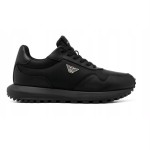 EMPORIO ARMANI leather men's sneakers shoes BLACK SOFT italy size42
