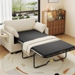 2-seater sofa bed beige with sleeping function USB table