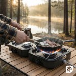 GAS COOKER 2 BURNERS FOLDING GRILL PLATE SOLID METAL