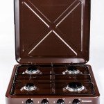 4-burner gas cooker for gas Ravanson K-04BR (brown)