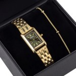 Women's watch BOWA Paris Green-Gold Steel 20 Gift Set