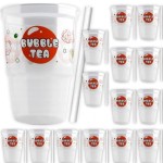 Set for BUBBLE TEA - CUPS 15pcs + STRAWS 15pcs