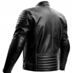 Leather Jacket ProSpeed Men's Motorcycle Black Cafe Racer Chopper 2XL