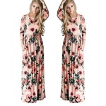 Women's maxi dress long with flowers waisted slimming PLUS SIZE