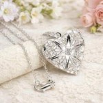 Silver Necklace 925 Chain and Heart Pendant for Gift Engraving