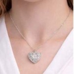 Silver Necklace 925 Chain and Heart Pendant for Gift Engraving