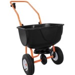 GarveeLife Walk Behind Lawn Spreader, 70 LB Fertilizer Spreader