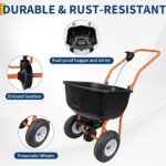 GarveeLife Walk Behind Lawn Spreader, 70 LB Fertilizer Spreader