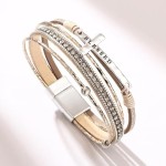 Fesciory Leather Wrap Bracelet for Women, Boho Western Layered Cuff Jewelry