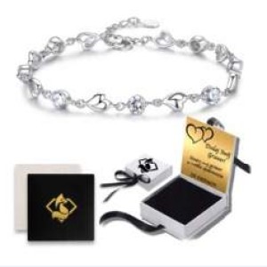 Women's Heart Bracelet Silver Chain