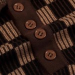 OXKNIT Knit Men's Polo Shirts Short Sleeve Vintage Brown Checkered Pattern Casual Golf Shirt Tops with Quarter Button
