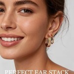 18 Pairs Gold Hoop Earrings for Women, Chunky Statement Hoops Set