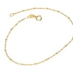 Gold bracelet 585 diamond chain and balls 1mm elegant 19cm