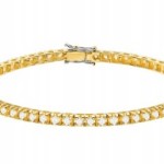 GOLD BRACELET LAB DIAMONDS.