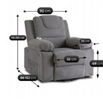 Massage Chair Reclining with Lifting Stand Up For Senior Grey FENIX