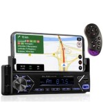 CAR RADIO BLUETOOTH 1-DIN RDS USB AUX SD PHONE HOLDER REMOTE CONTROL