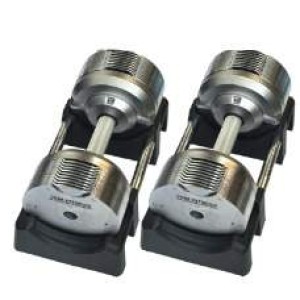 SET OF 2x BARBELL ADJUSTABLE 32.5KG stroke 1.5kg, 20in1 ADJUSTABLE DUMBBELLS
