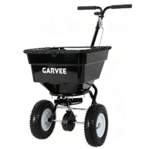 100LBS Push Broadcast Spreader, 12FT Spreading Width, 13in All-Terrain Wheels, Adjustable Flow Control