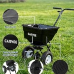 100LBS Push Broadcast Spreader, 12FT Spreading Width, 13in All-Terrain Wheels, Adjustable Flow Control