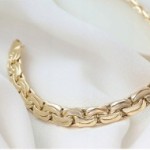 Gold bracelet tape 585 19 cm 9.43 g elegant women's gift