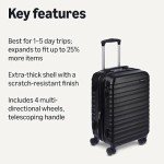 Basics 21" Hardside Carry-On Luggage with Spinner Wheels, Expandable for Up to 25% More Space