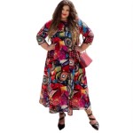 Original patterned dress PLUS SIZE 50 5XL