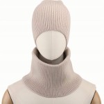 SET CHIMNEY HAT with chimney with winter hat for winter knitted light beige