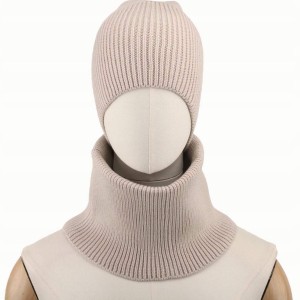 SET CHIMNEY HAT with chimney with winter hat for winter knitted light beige
