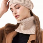 SET CHIMNEY HAT with chimney with winter hat for winter knitted light beige