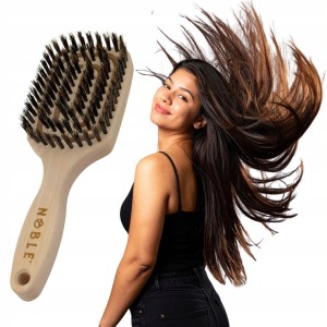 Hair brush with wild natural beech bristles for detangling NOBLE