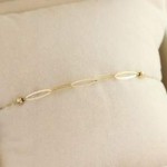 Gold bracelet 585 delicate with 0.72g balls and large LINKS r20