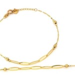 Gold bracelet 585 delicate with 0.72g balls and large LINKS r20