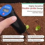 LUVCOSY Digital Soil pH Meter, Industrial Grade Soil pH Tester with Calibration-Free LCD Display