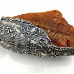 HUGE PENDANT BALTIC AMBER SILVER 489G CERTIFICATE