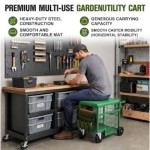 Swivel Wheel Garden Work Seat Upgraded Heavy-Duty Gardening Cart with Portable Gardening