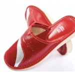 WOMEN'S SLIPPERS LEATHER SLIPPERS FLIP FLOPS FULL COVERED MAXIMUS RED