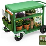 Swivel Wheel Garden Work Seat Upgraded Heavy-Duty Gardening Cart with Portable Gardening