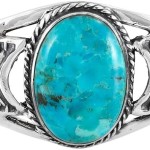 Turquoise Bracelet Sterling Silver 925 Genuine Gemstones Cuff Bracelet