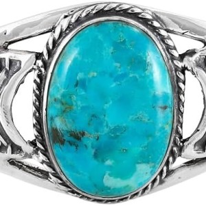 Turquoise Bracelet Sterling Silver 925 Genuine Gemstones Cuff Bracelet
