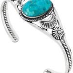 Turquoise Bracelet Sterling Silver 925 Genuine Gemstones Cuff Bracelet