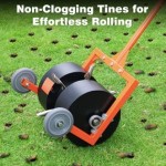 Rolling Lawn Aerator, Non-Clogging Hollow Tine Aerator for Compacted Soil