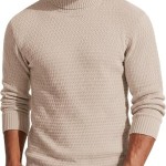 COOFANDY Mens Turtleneck Sweaters Slim Fit Casual Dress Knitted Turtle Neck