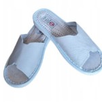 WOMEN'S SLIPPERS OPEN SLIPPERS GENUINE LEATHER GREY COMFORTABLE MAXIMUS