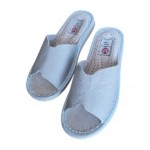 WOMEN'S SLIPPERS OPEN SLIPPERS GENUINE LEATHER GREY COMFORTABLE MAXIMUS