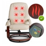 Massage Chair With Footrest Recreational With Massage Comfortable Beige CANO