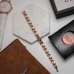 Women's copper bracelet with zircons magnetic health BLINGART