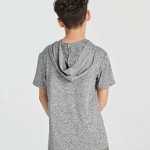 3 Pack Boys' Dry Fit Short Sleeve Hoodie Athletic Hooded Sweatshirt Youth