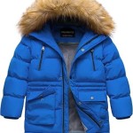 CREATMO US Boy's Winter Parka Water Resistant Hooded Puffer Fleece Lined Jackets Coats
